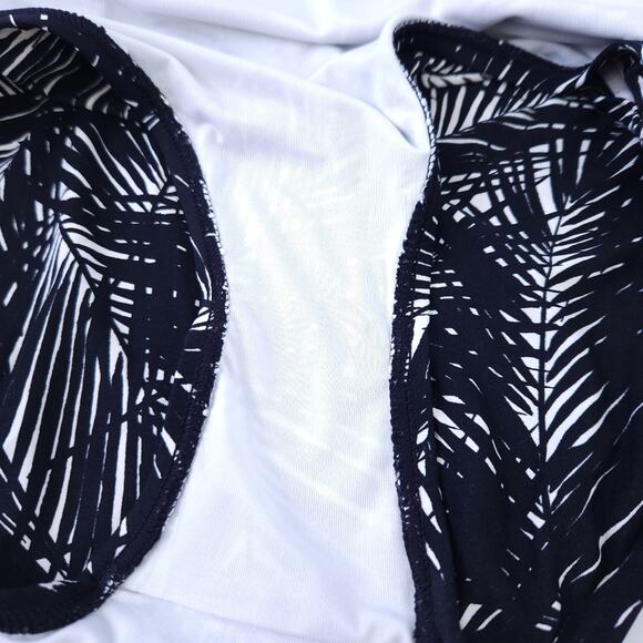 MICHAEL Michael Kors One Piece Halter Swimsuit Size 6 Black White Bathing Suit - Picture 3 of 4